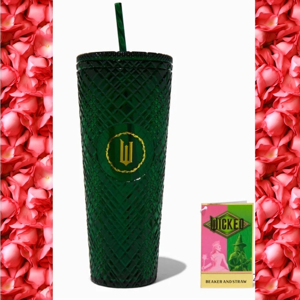 Wicked Pink Tumbler w Straw & Top